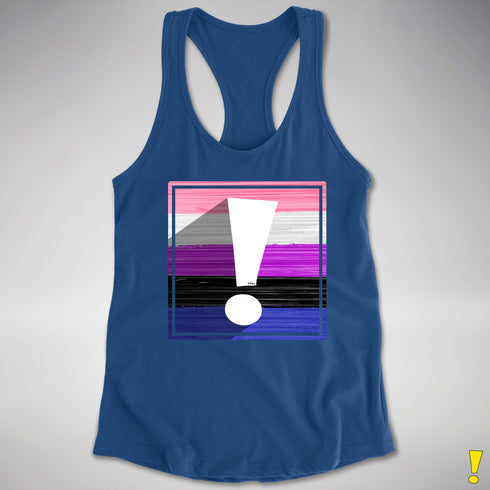 Genderfluid Pride Flag Exclamation Point Racerback Tank